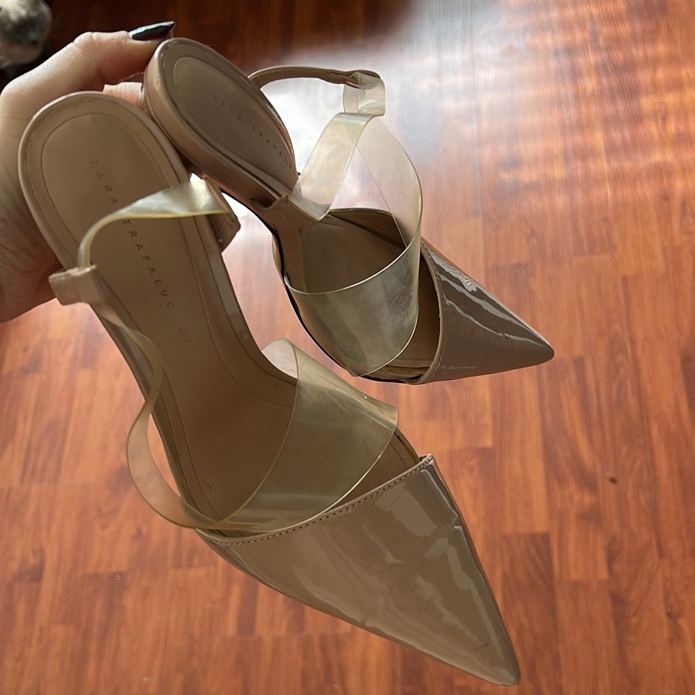 Zara leather high heels